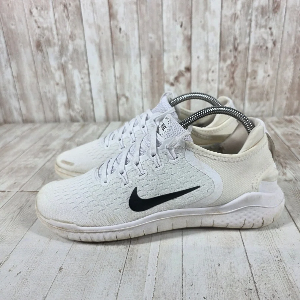 Nike Free RN 2018 Mens White Black Running Shoes 942836-100 Size 8